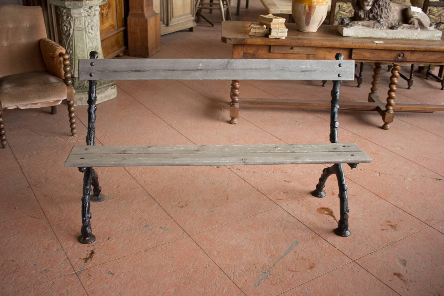 Victorian Vintage English Faux Bois Garden Bench