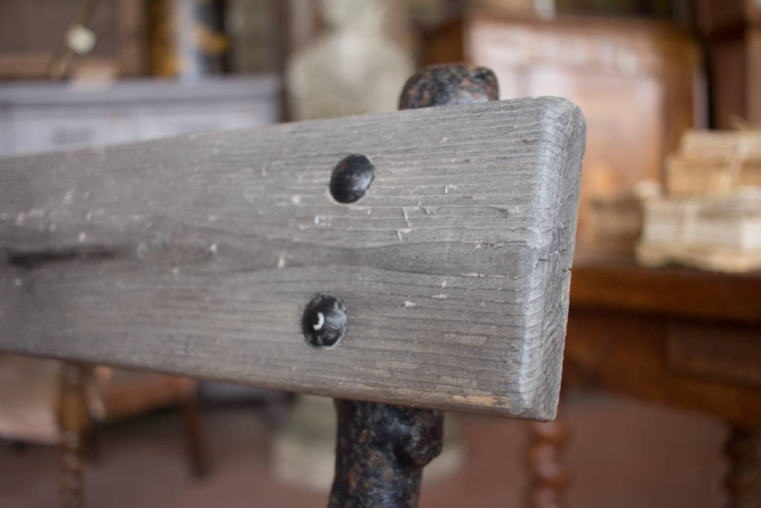 Vintage English Faux Bois Garden Bench In Good Condition In Calgary, Alberta