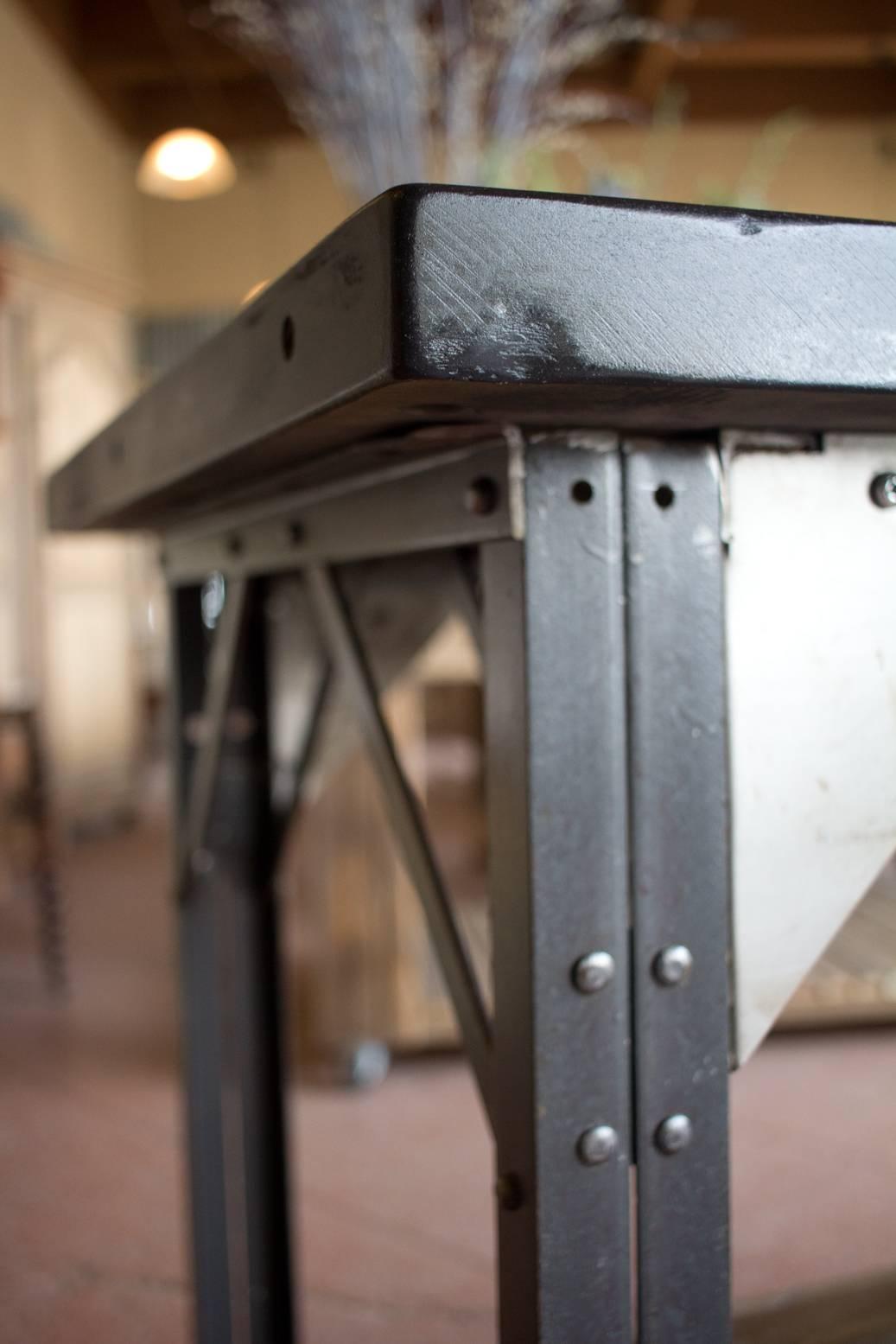 British 19th Century Slate and Metal Kitchen Island