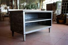 Vintage American Zinc Baker's Work Table