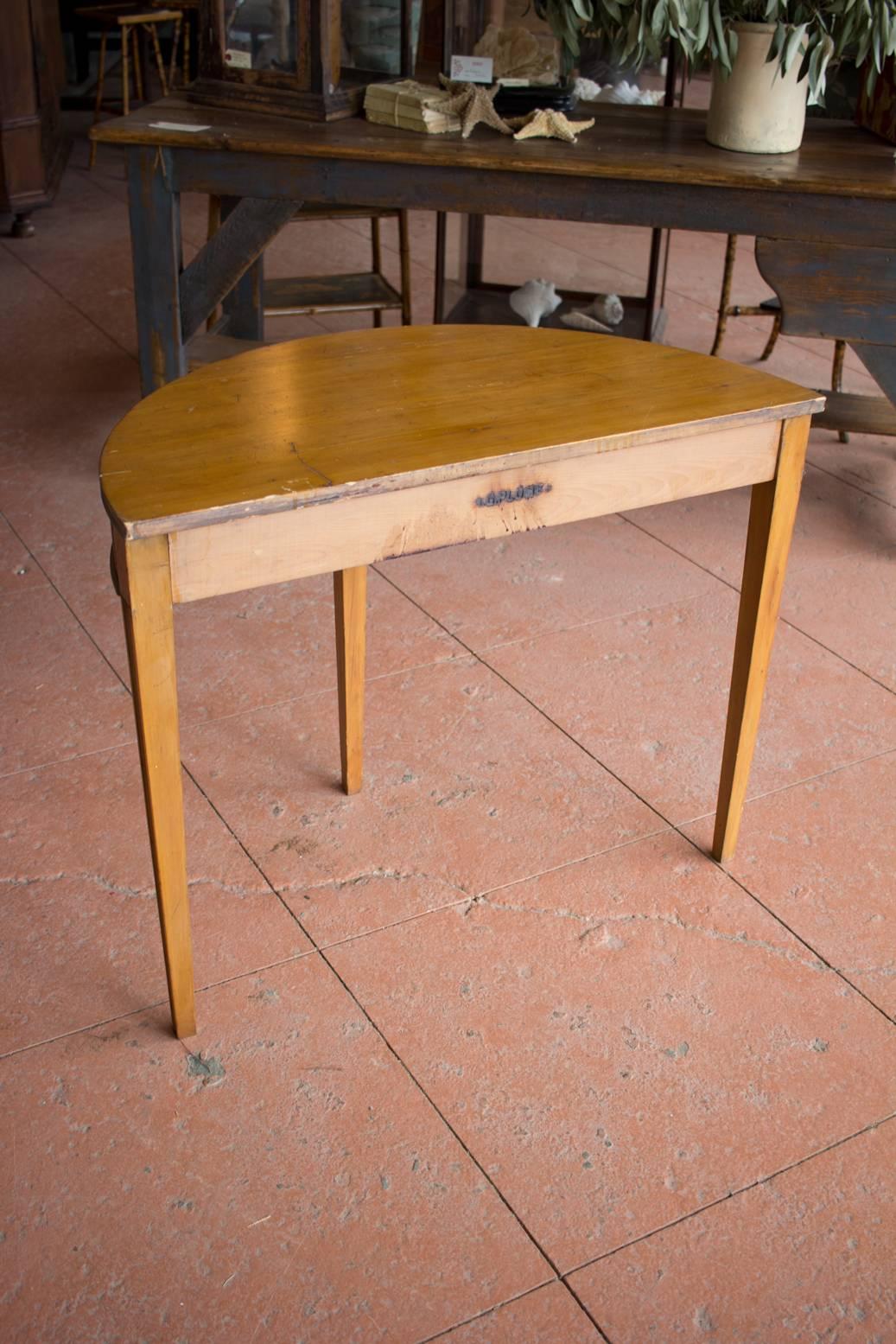 Wood Vintage Demilune Table