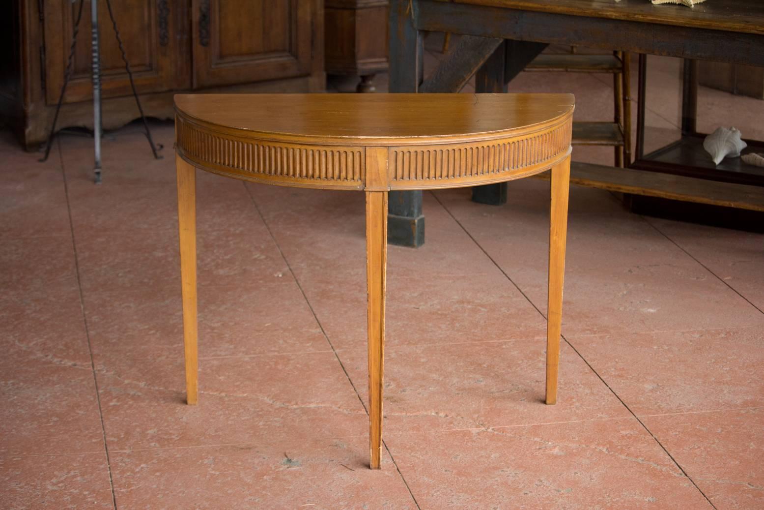 Adam Style Vintage Demilune Table