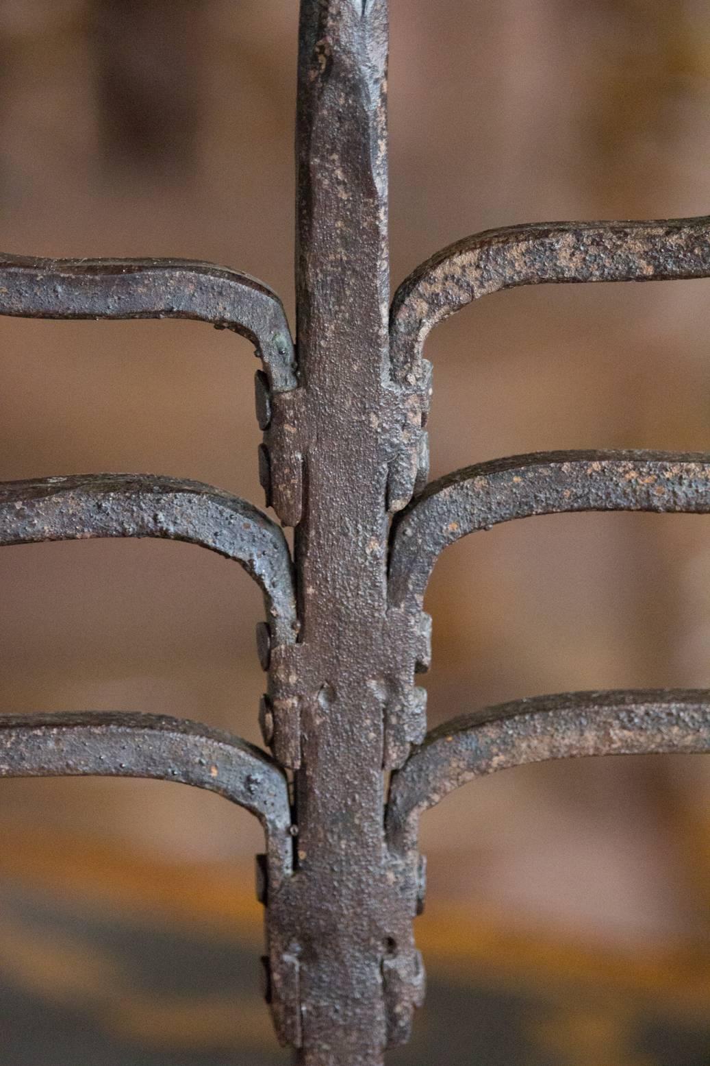 Vintage Wrought Iron Menorah In Good Condition In Calgary, Alberta