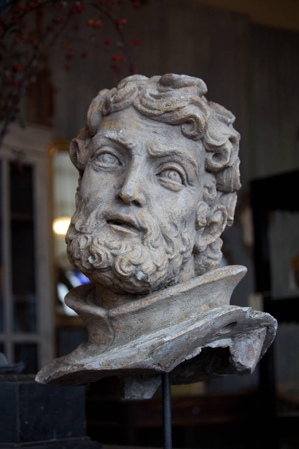 19th Century Elizabethan-Style Plaster Bust 1