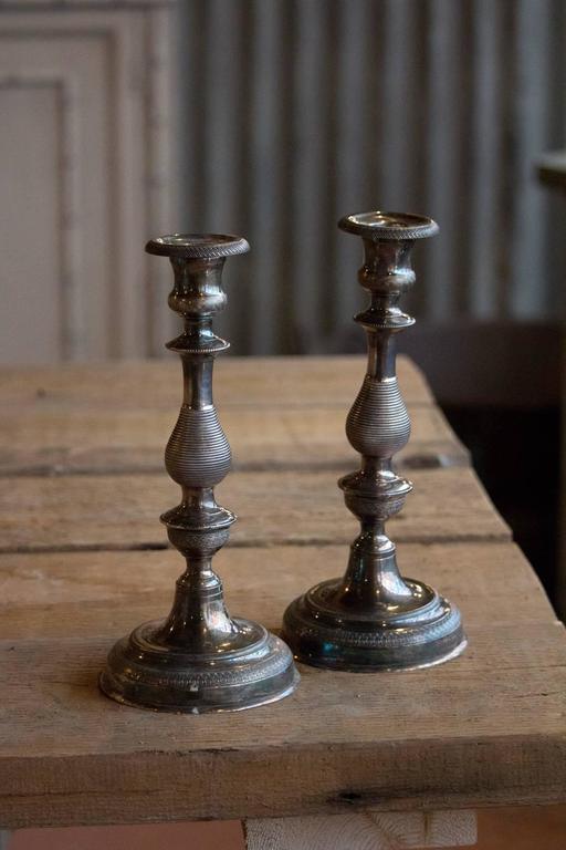 Pair of Antique French Candlesticks For Sale at 1stDibs