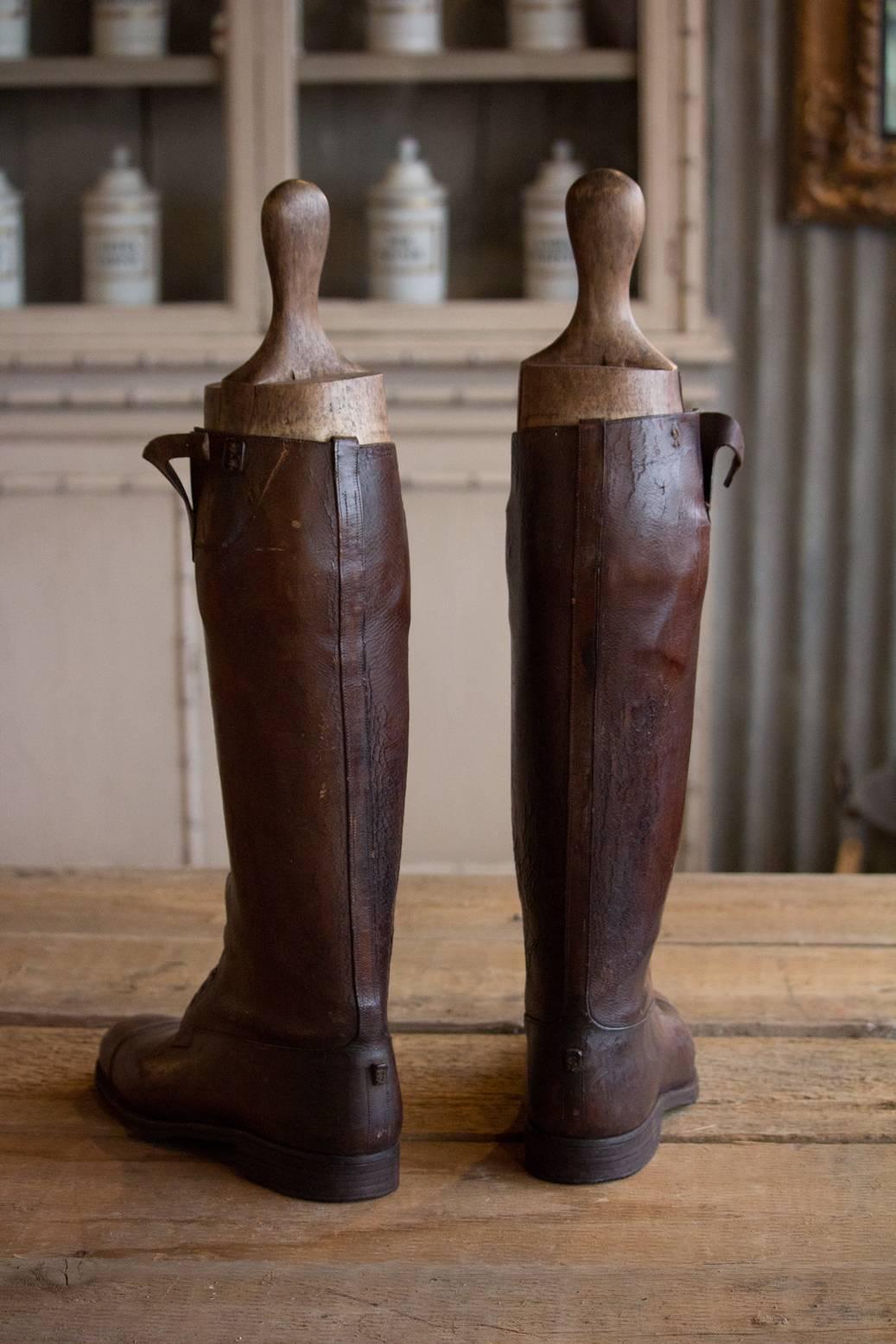 Pair of Antique Leather Riding Boots 3