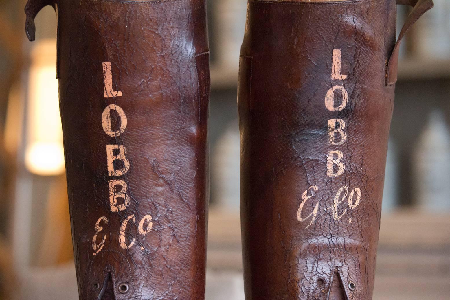 British Pair of Antique Leather Riding Boots