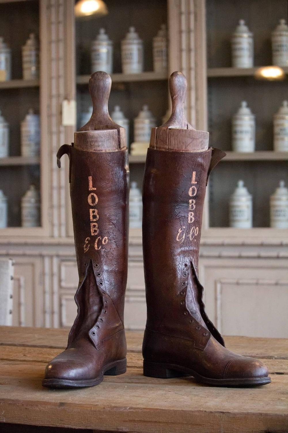 Pair of Antique Leather Riding Boots For Sale at 1stdibs