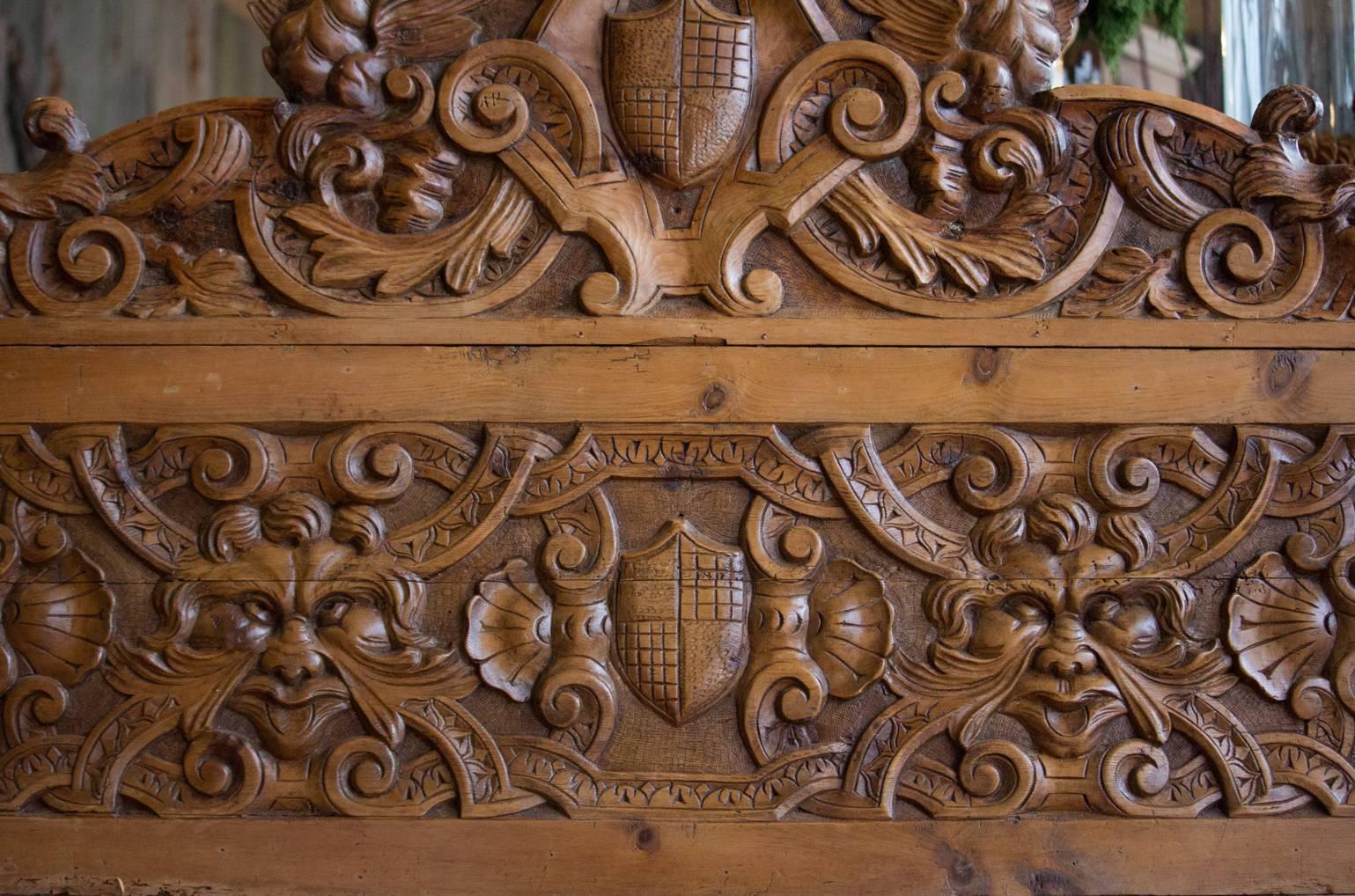 Large 19th Century French Pine Carving In Good Condition In Calgary, Alberta