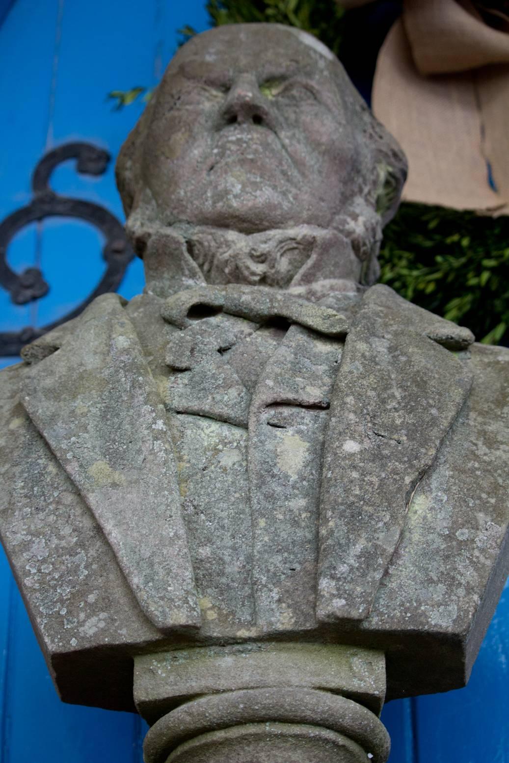 Antique British Stone Bust of William Ewart Gladstone 4