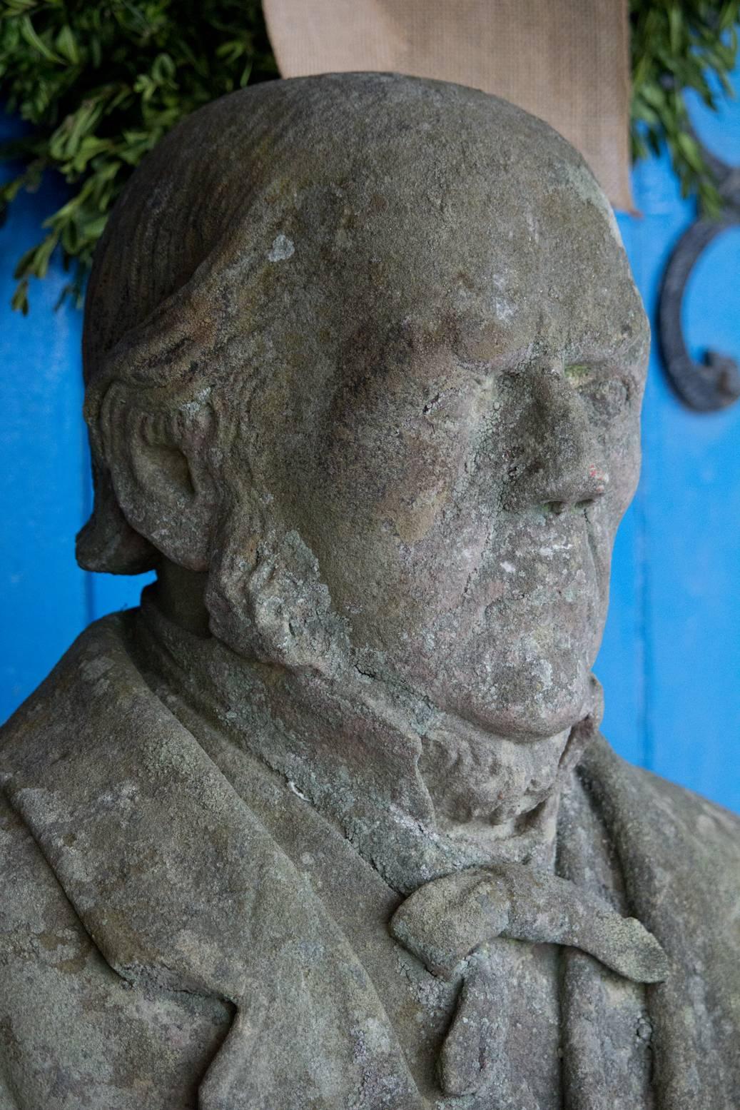 Antique British Stone Bust of William Ewart Gladstone In Good Condition In Calgary, Alberta