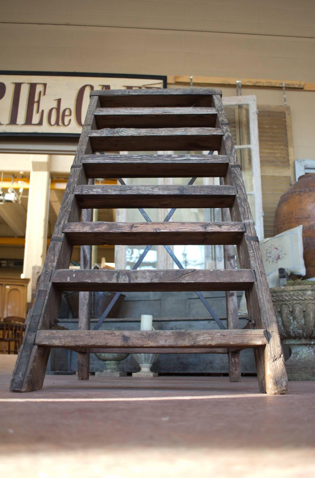 Rare Set of Antique French Industrial Stairs In Good Condition In Calgary, Alberta