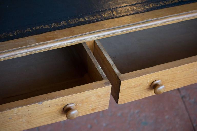 Antique English Leather Top Desk at 1stDibs