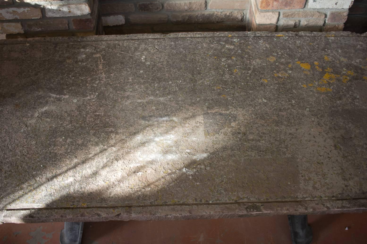 18th Century and Earlier Antique English Stone and Iron Table