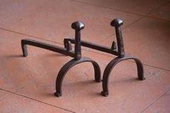 Antique Hand-Forged Fire Dogs