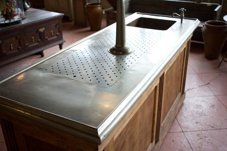 Antique French Zinc Bar For Sale at 1stDibs