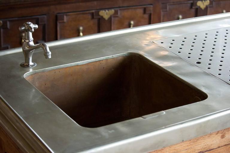 Antique French Zinc Bar For Sale at 1stDibs