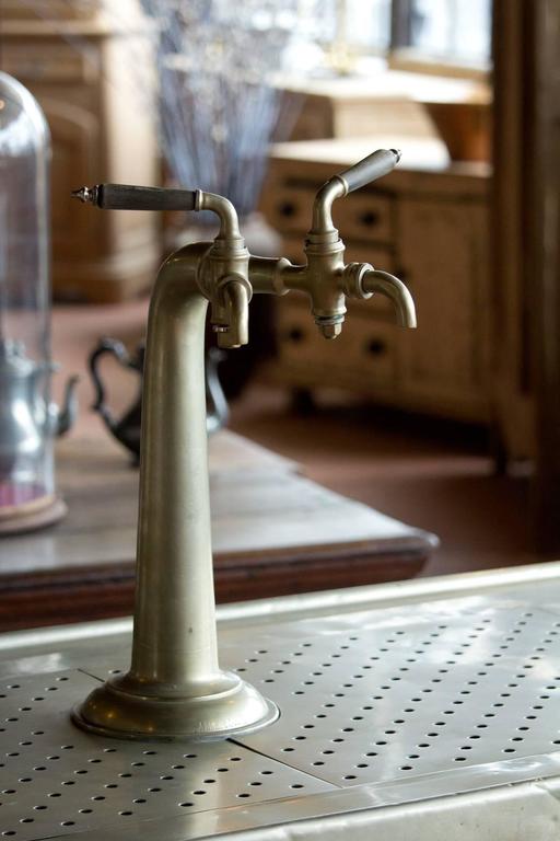 Antique French Zinc Bar For Sale at 1stDibs