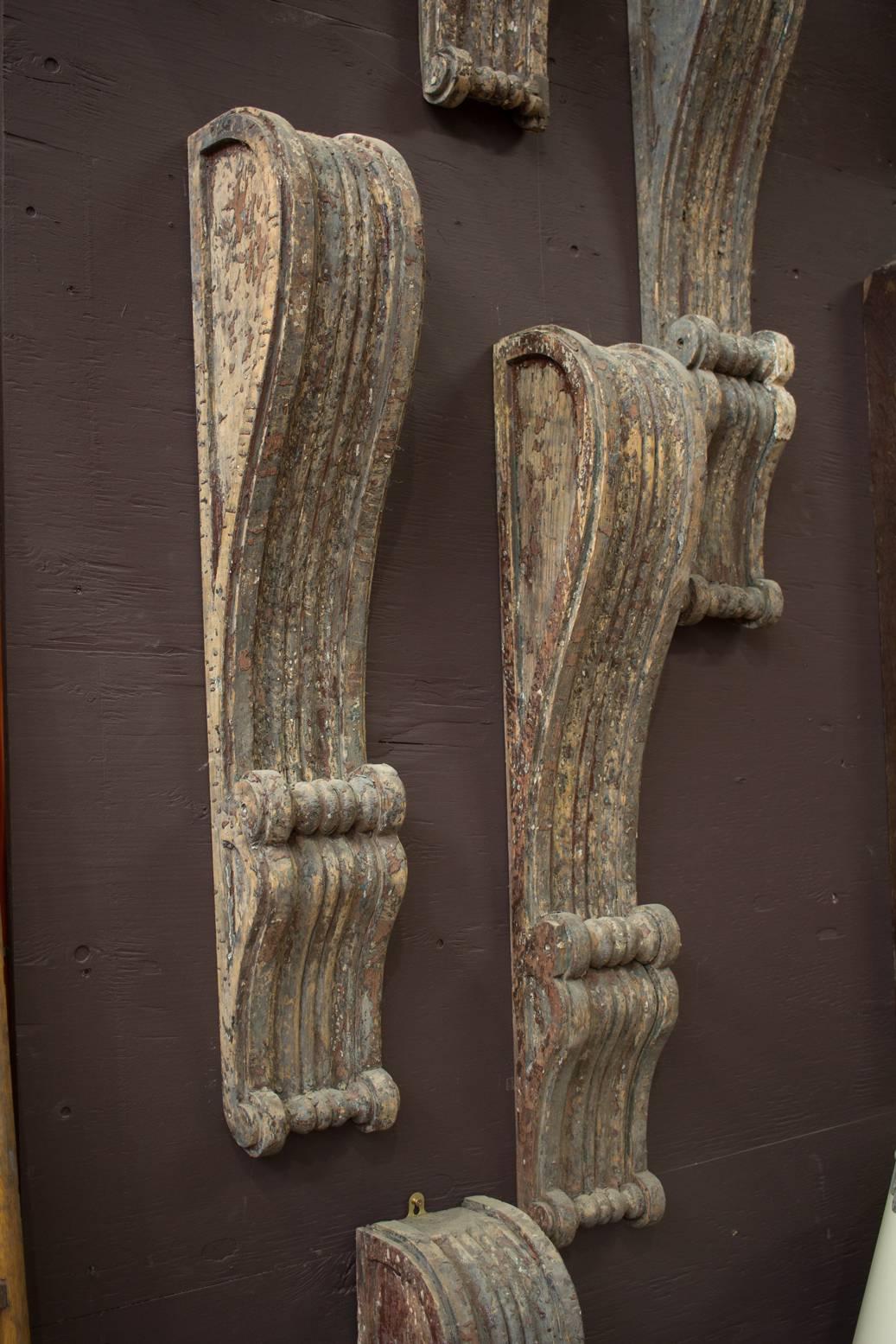 British Pair of Georgian Wooden Brackets