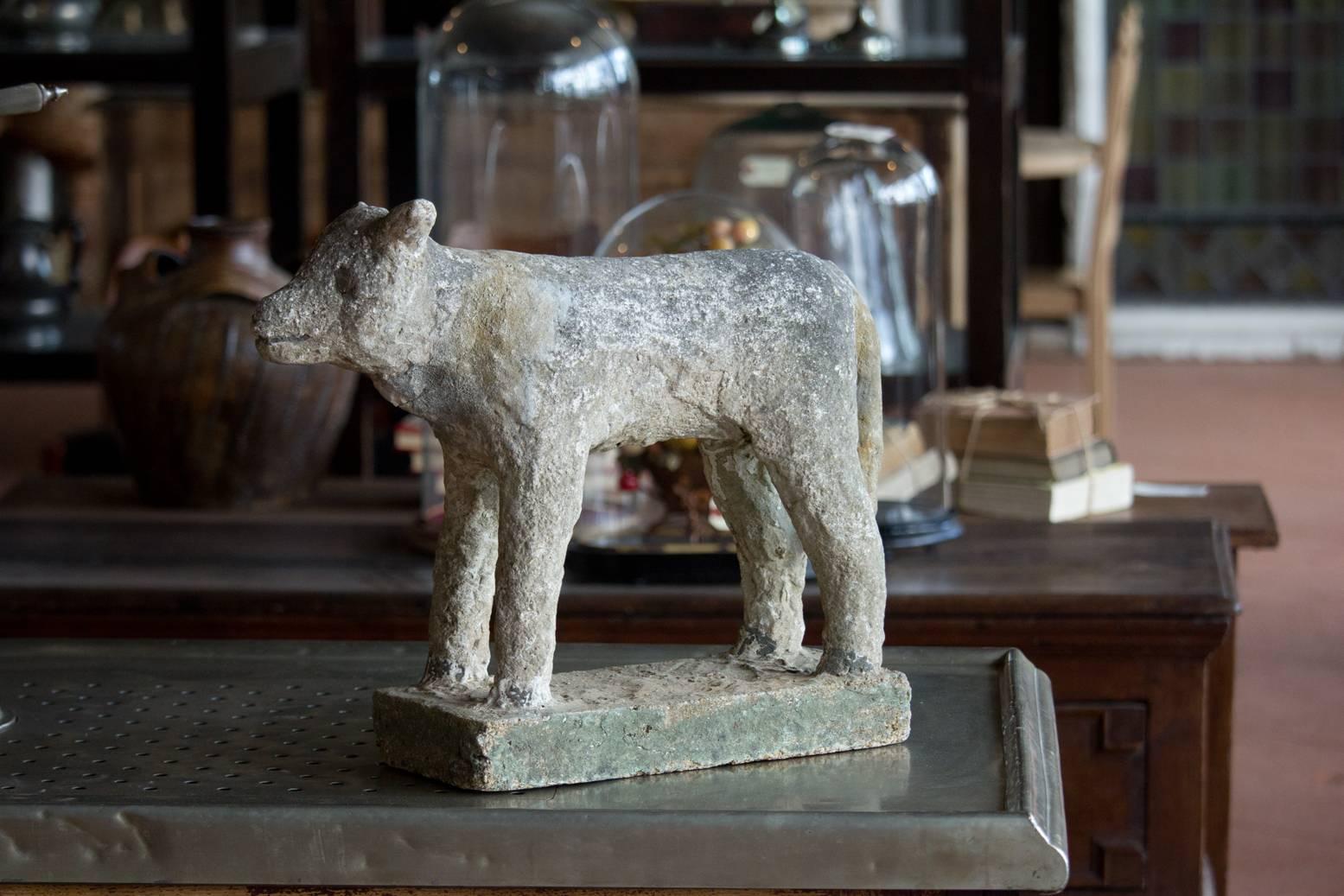 Beautiful vintage French stone lamb, perfect addition to your garden!
