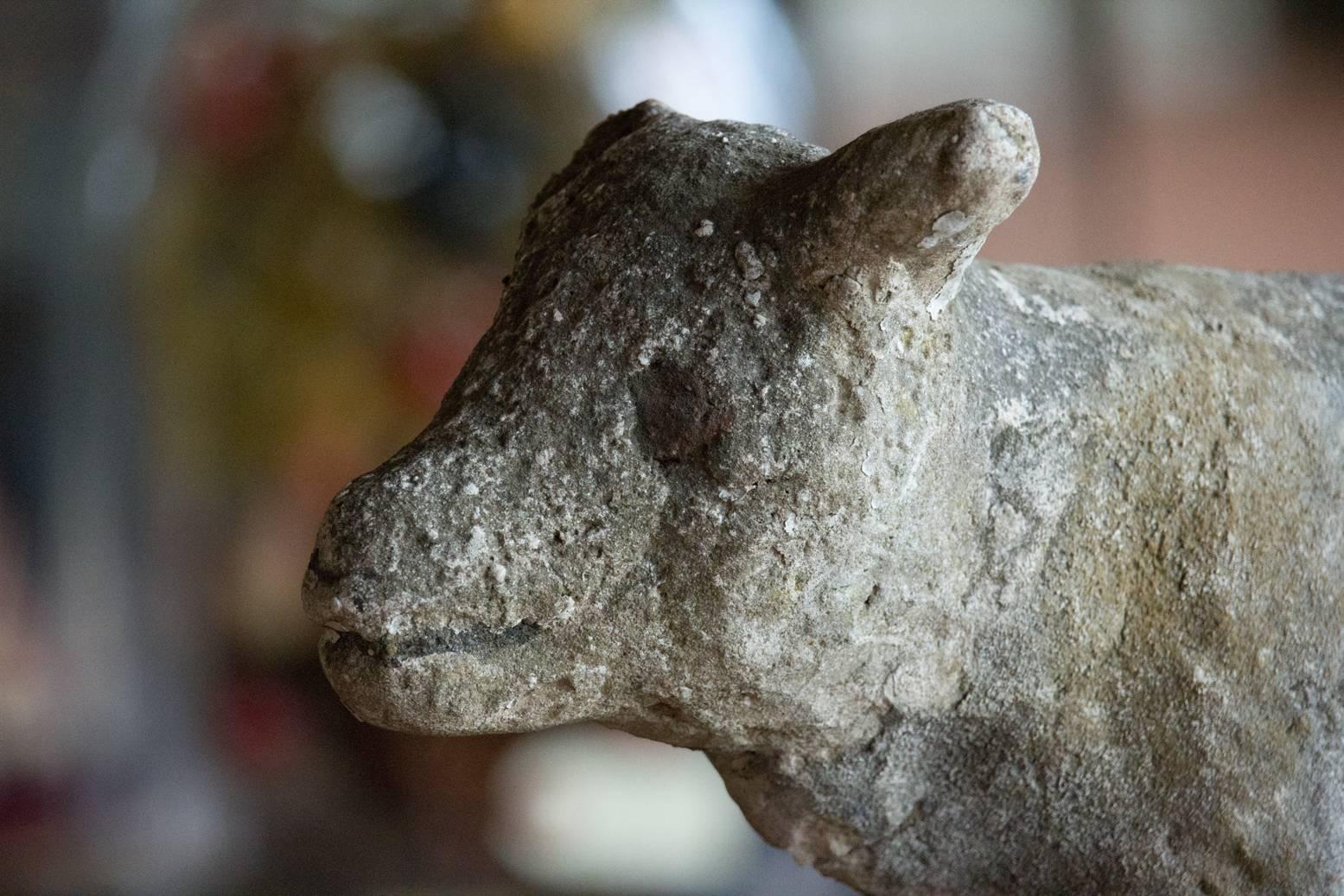 French Vintage Stone Lamb
