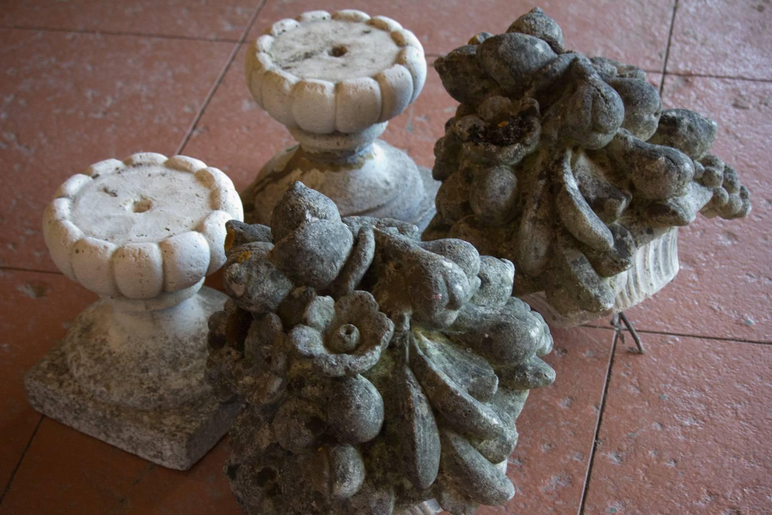 Pair of Antique English Stone Fruit Bowl Finials 5