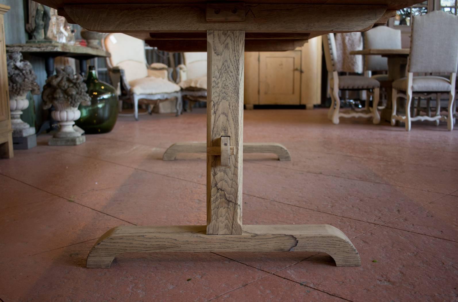 Antique French Elm Farmhouse Trestle Table 2