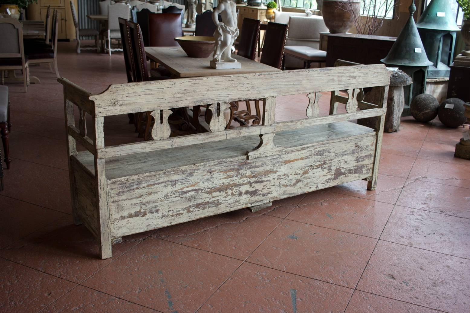 Antique Stripped Back Bench 3