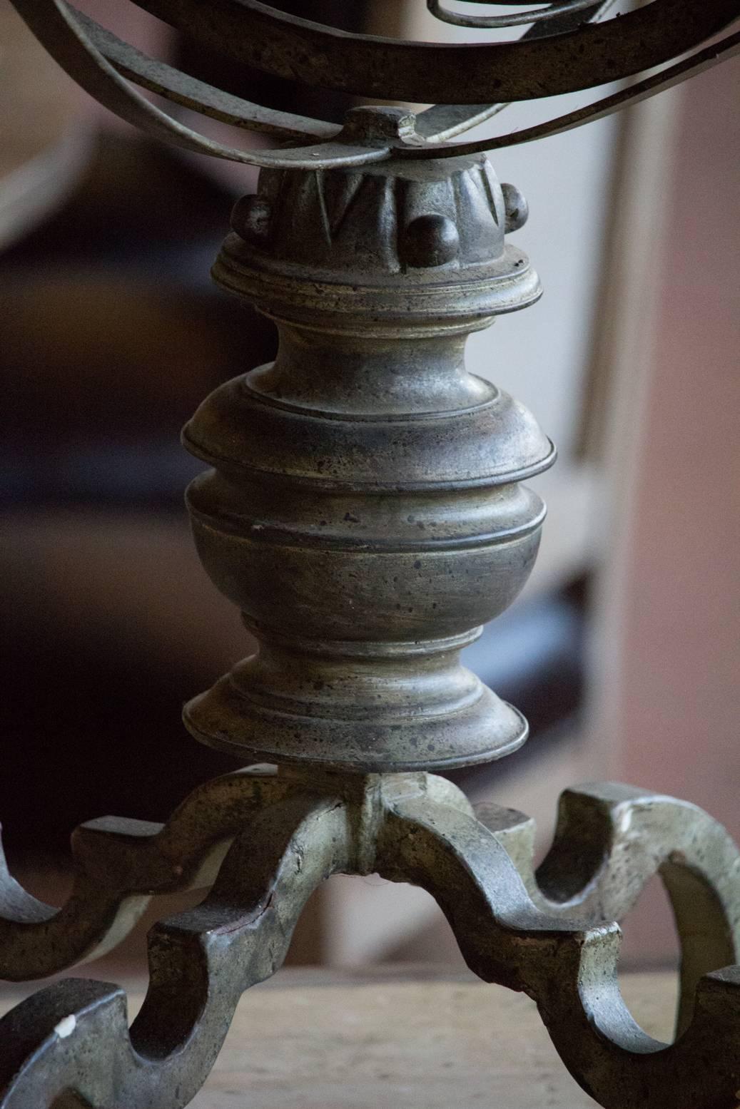 Vintage English Brass Armillary Astrolabe Globe In Good Condition In Calgary, Alberta