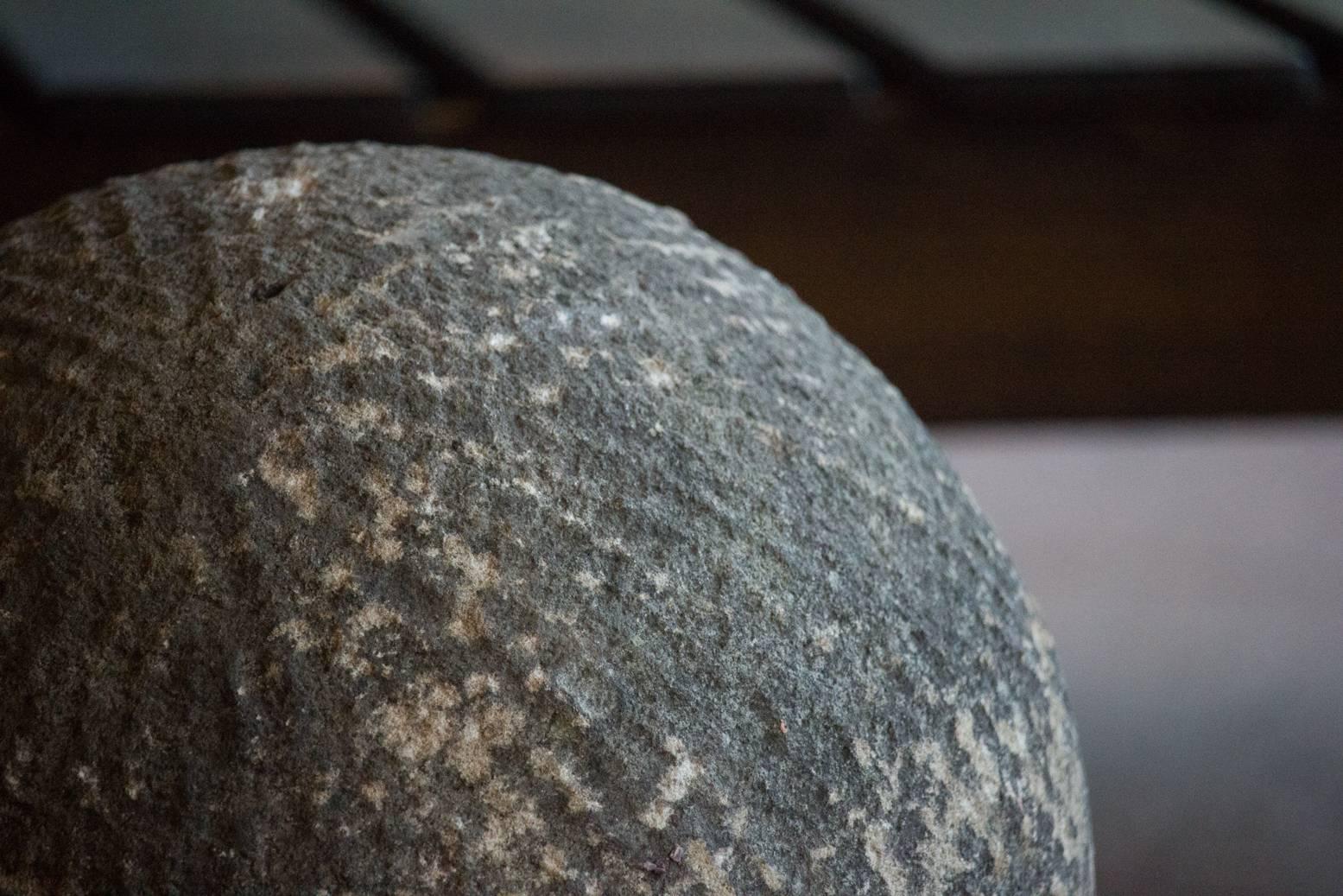 British Pair of 19th Century Carved Stone English Balls