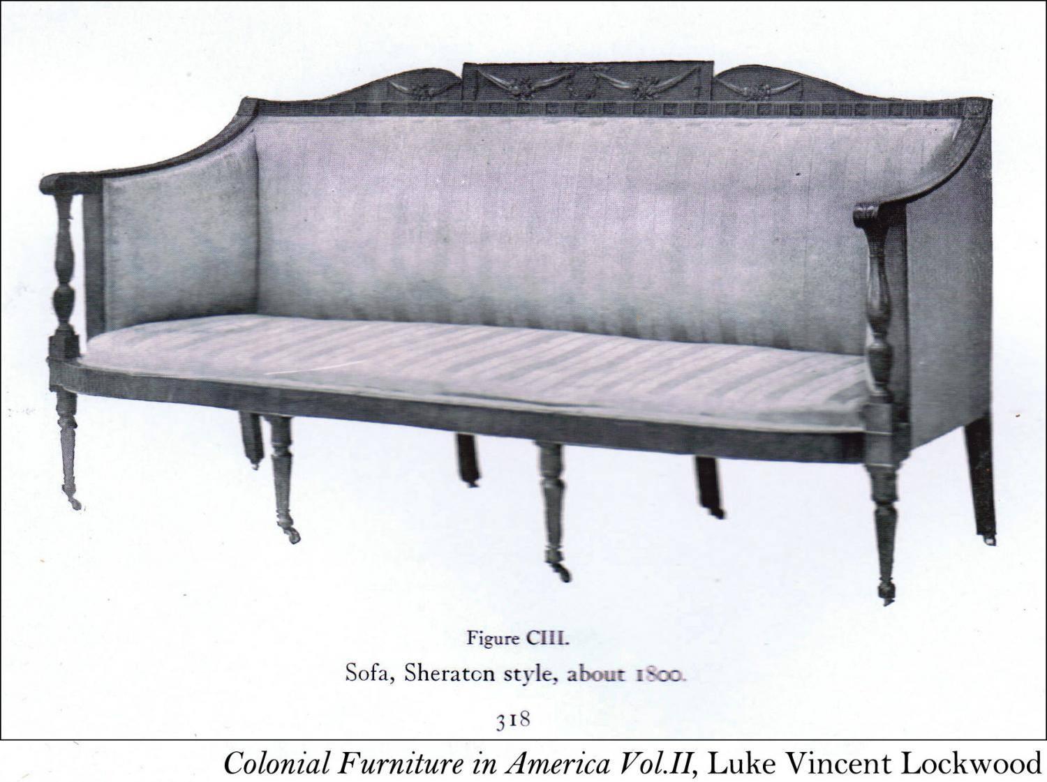 Carved Mahogany Sheraton Sofa, Salem, circa 1800-1810, McIntyre For Sale 1