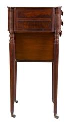 Classical Sheraton Mahogany Worktable Reeded Legs, Seymour or Circle, circa 1805