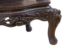 Exuberant Wood Armchair with Bird Motif and Floral Carving, Late 19th Century