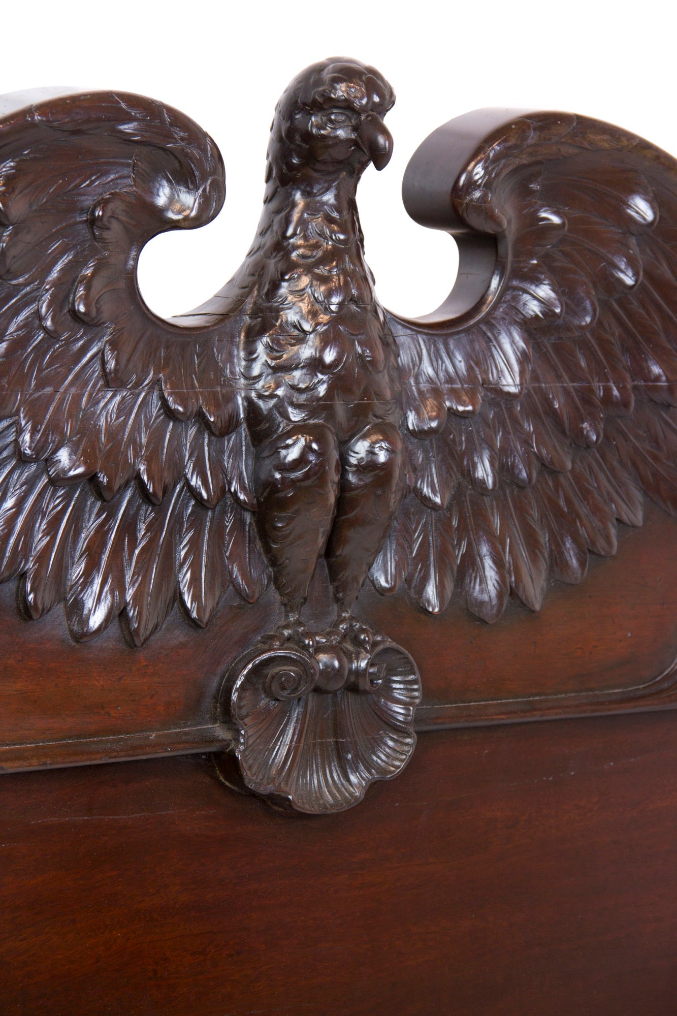 Grand Mahogany Classical Bed With Eagle Headboard, Southern, Circa 1830 1840 Grand Mahogany Classical Bed With Eagle Headboard, Southern, Circa 1830 1840
