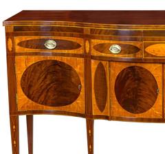 Satinwood & Mahogany Hepplewhite/Inlaid Serpentine Front Sideboard/Commode, NY