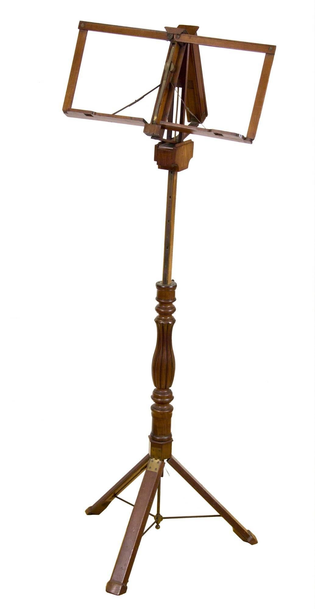 American Classical Rare Classical Mahogany Metamorphic Duet Musical Stand, Campaign Furniture For Sale