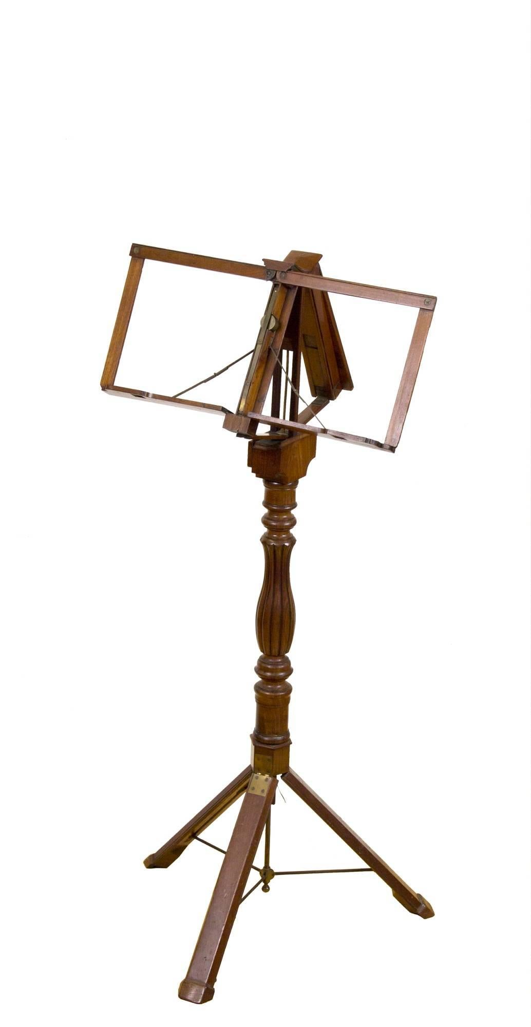 Great Britain (UK) Rare Classical Mahogany Metamorphic Duet Musical Stand, Campaign Furniture For Sale