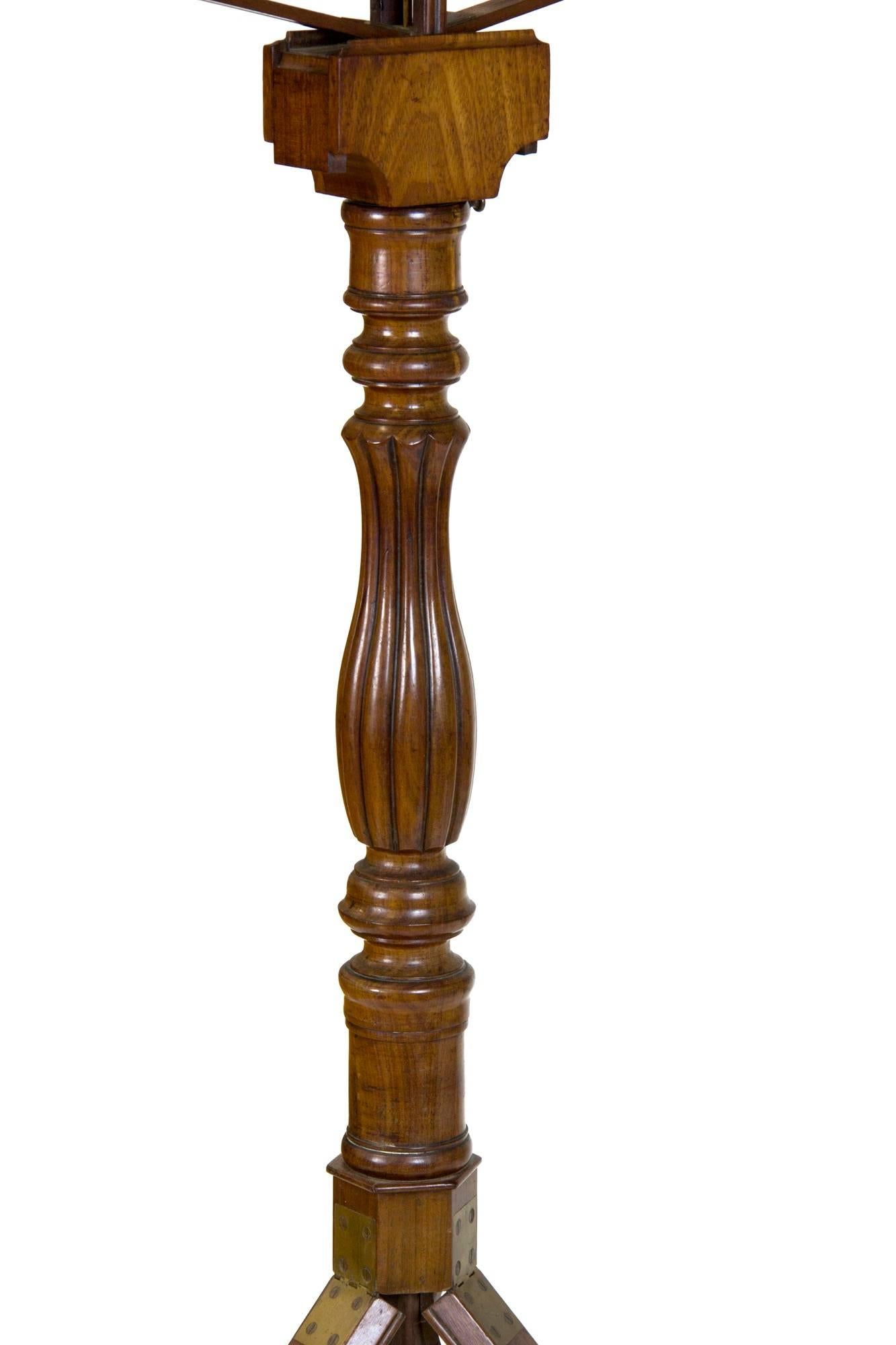 Mid-19th Century Rare Classical Mahogany Metamorphic Duet Musical Stand, Campaign Furniture For Sale