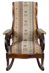 Classical Carved Mahogany Rocker, Probably Boston, circa 1830