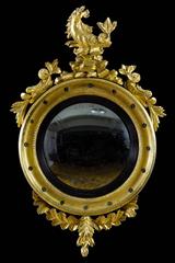 Giltwood Girandole Mirror with Seahorse and Dolphins, Probably Philadelphia