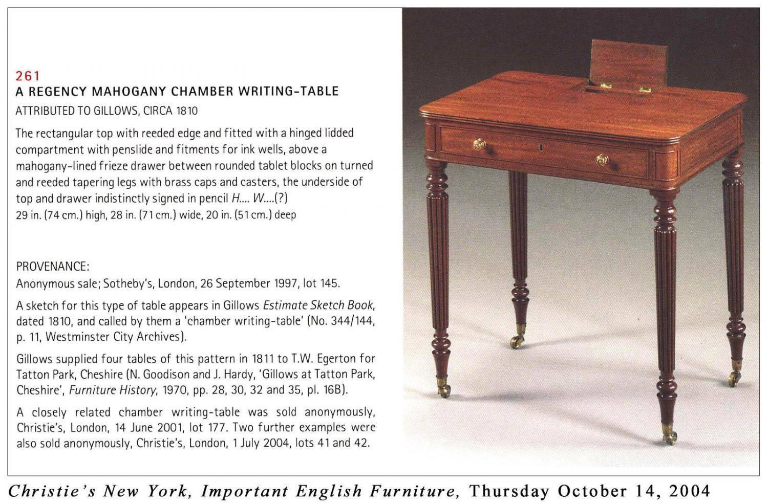 Late Sheraton Mahogany Chamber Writing-Table, England, circa 1810 For Sale 1
