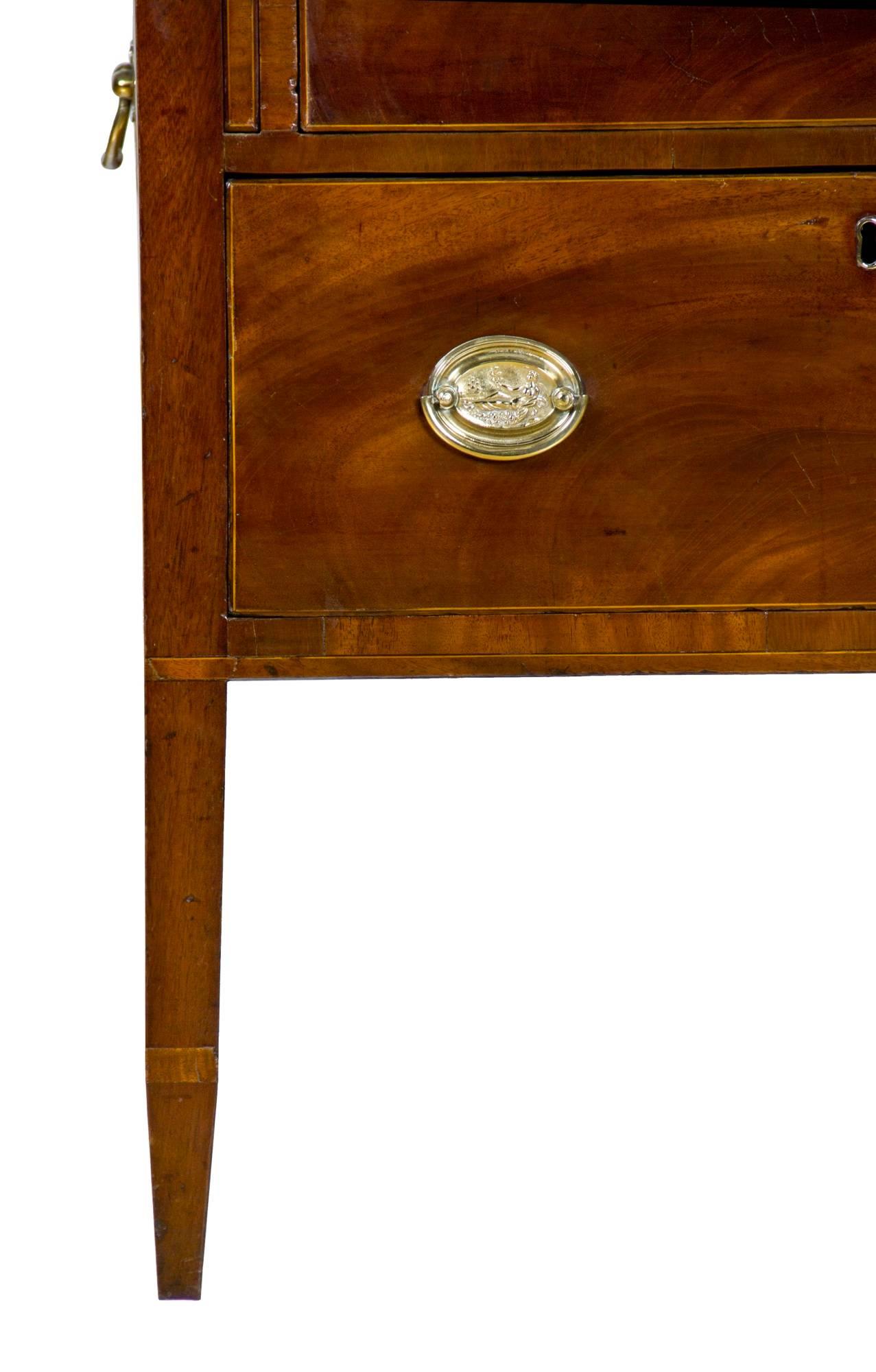 18th Century Rare Diminutive Mahogany Hepplewhite Desk with Tambour Doors, MA, circa 1795 For Sale
