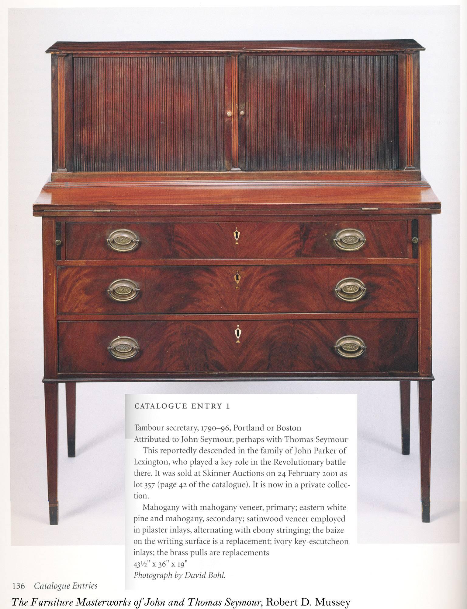 Rare Diminutive Mahogany Hepplewhite Desk with Tambour Doors, MA, circa 1795 For Sale 4