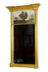 Federal / Classical Giltwood Églomisé Mirror, Probably Boston, circa 1810-1820