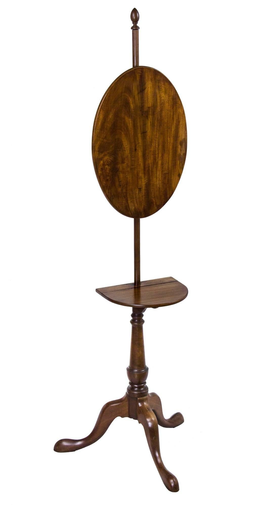 Few fire screens of solid mahogany have survived. A closely related screen is exhibited in the Peabody Essex Museum, Salem, and another example is illustrated by the Israel Sack Collection (shown below). This table has the traditional urn and