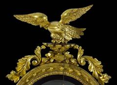 Classical Giltwood Girandole Mirror or Carved Eagle, English or American