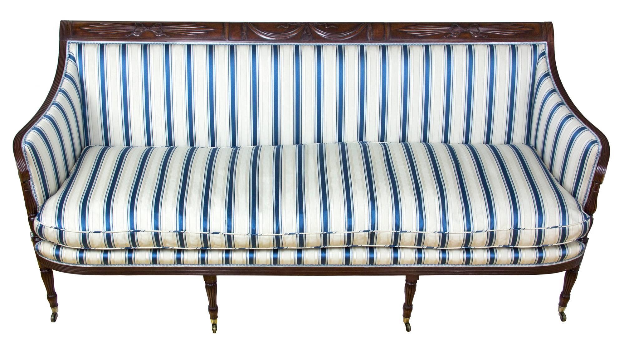 This is the best of the phyfe line of sofas, with the sought-after pronounced turned in arm. A virtually identical example is illustrated in Albert Sack’s new fine points of furniture: early American (see item 253, scanned below). Here, Albert calls