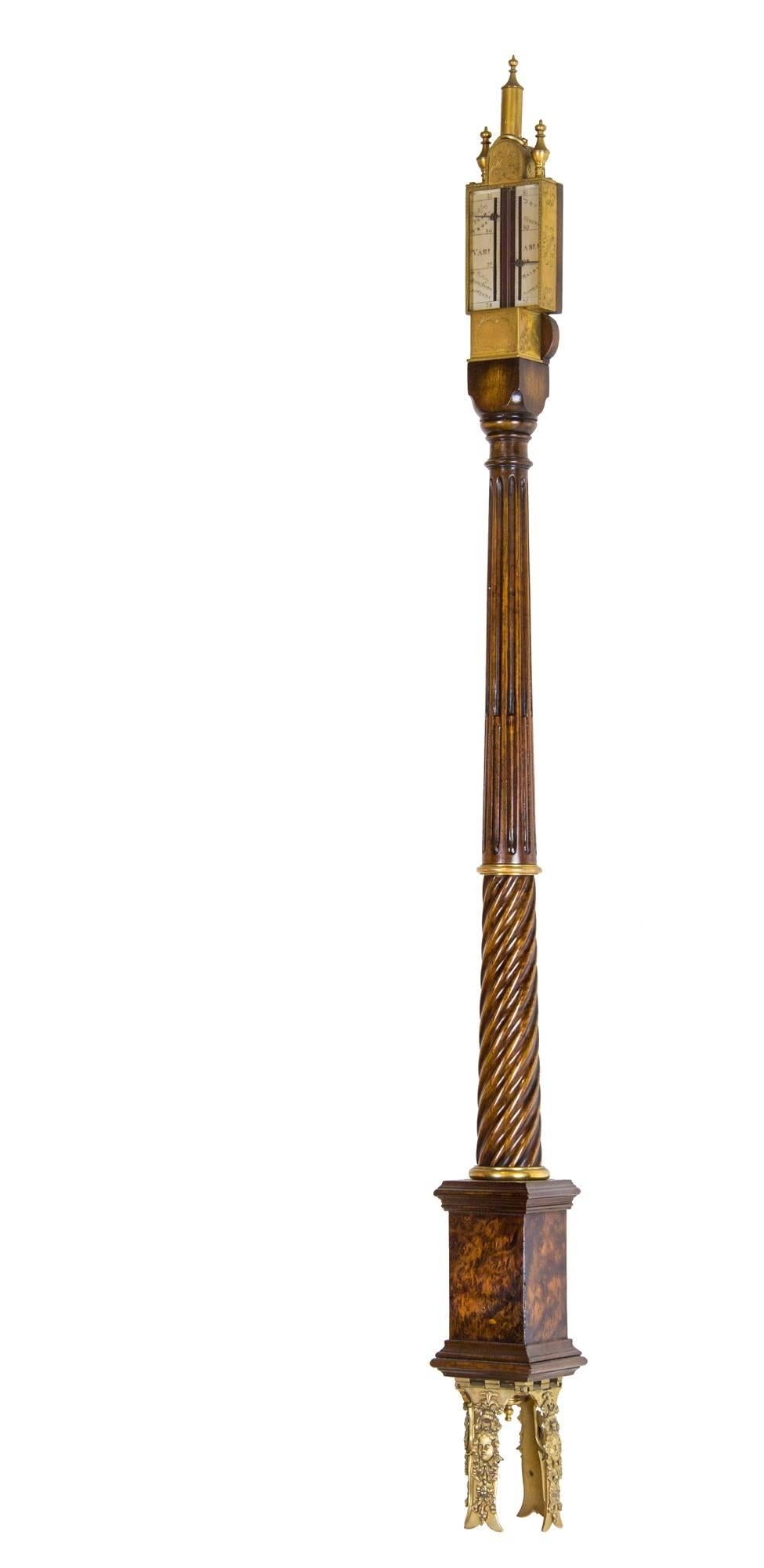 Sheraton Fine Replica of the Daniel Quare Hanging/Standing Barometer, 19th Century For Sale