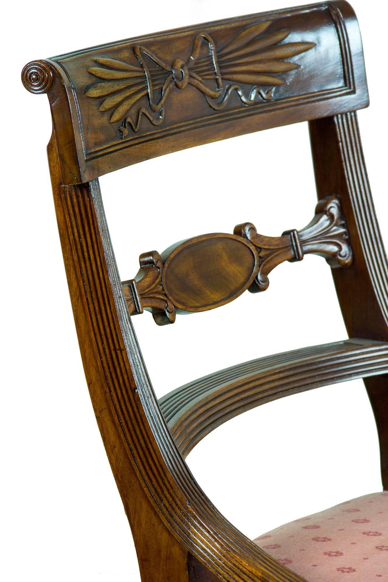 American Classical Set of Six Classical Mahogany Dining Chairs, Phyfe Circle, New York, circa 1810 For Sale