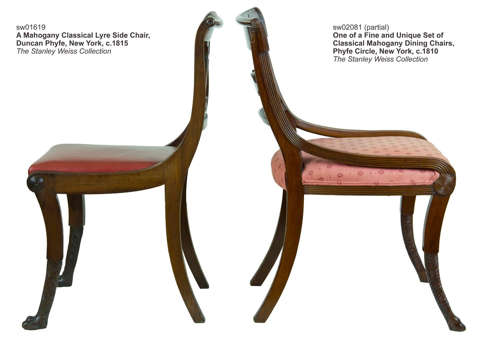 Set of Six Classical Mahogany Dining Chairs, Phyfe Circle, New York, circa 1810 For Sale 3